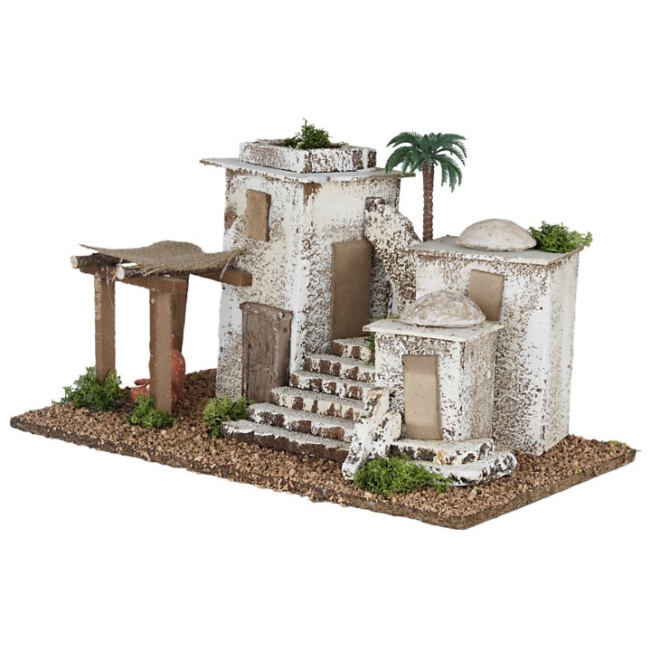Pueblo árabe con escalera y pórtico cm 24x41x20,5 h