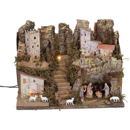 Nativity scene with lights complete with Nativity 33x18x24 cm h