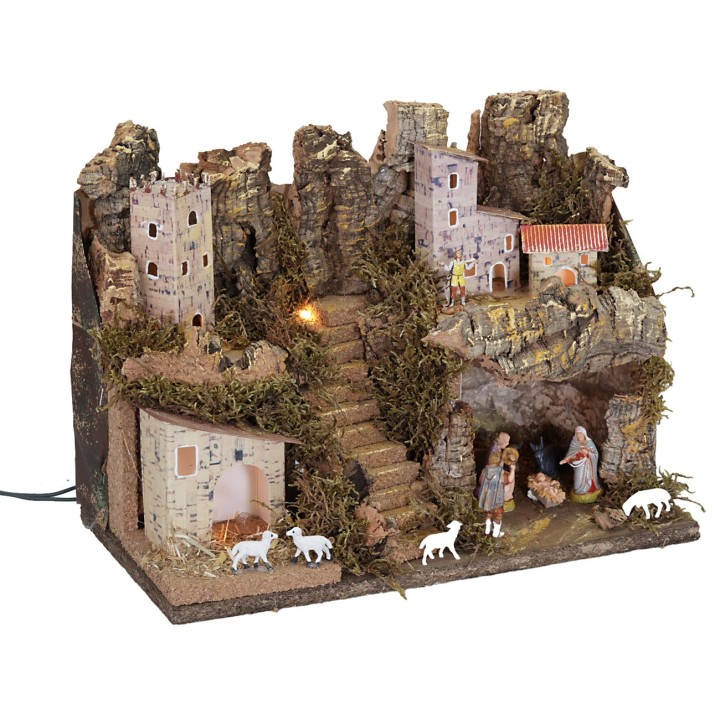 Nativity scene with lights complete with Nativity 33x18x24 cm h