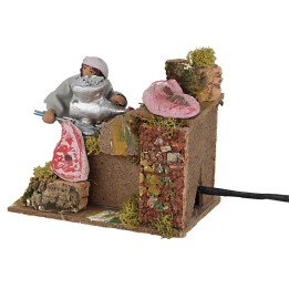 Woman stuffing sausages 10 cm in motion