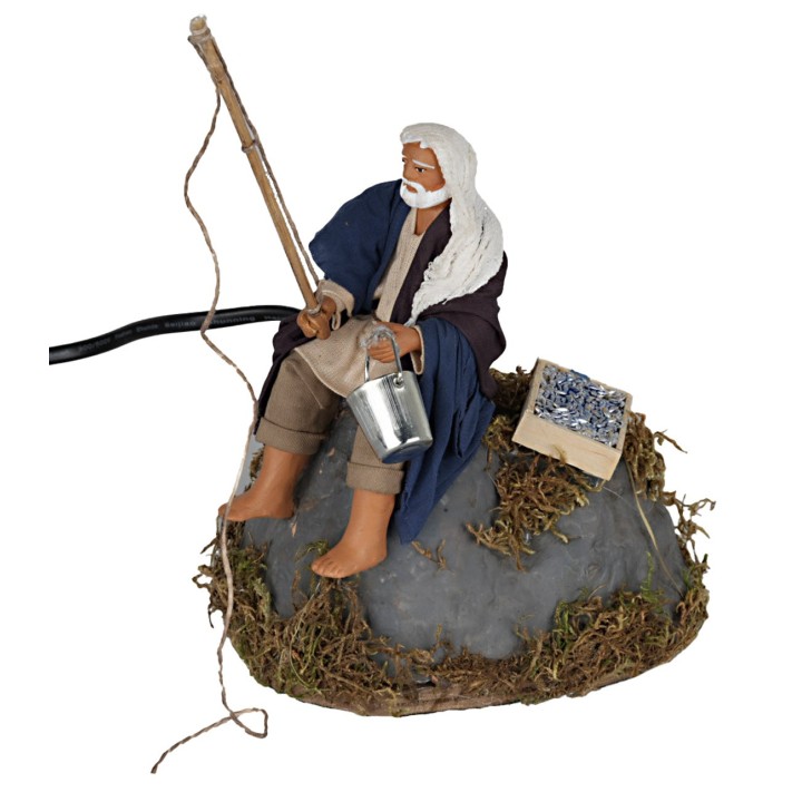 Pescatore seduto serie 12 cm in movimento