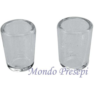 Juego de 2 vasos de vidrio mm 10x13 belén, casa de muñecas