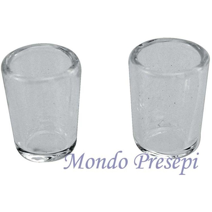Set of 2 Glasses, glass mm 10x13 crib, house, dolls