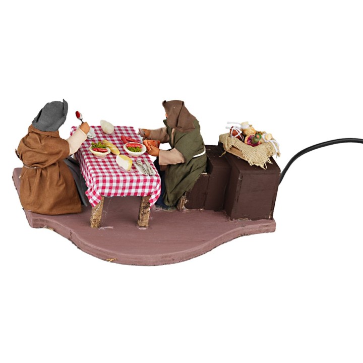 Famiglia a tavola che mangiano serie 10 cm in movimento