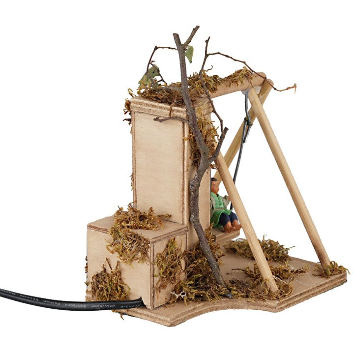 Child on a 10 cm moving swing