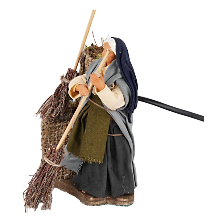 Woman with broom 12 cm in motion