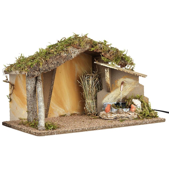 Capanna con fontana funzionante cm 39x23x23 h