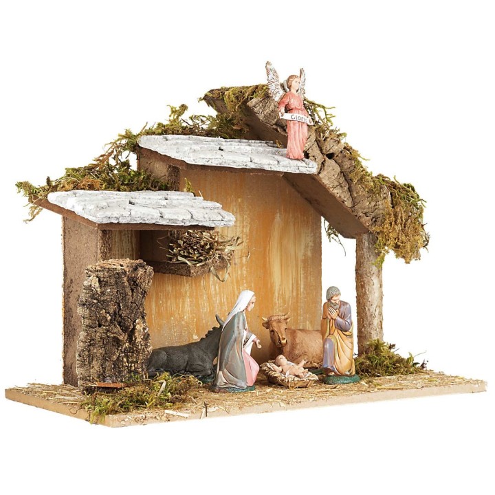 Cabaña con natividad Landi Moranduzzo cm 32,5x17x23 h