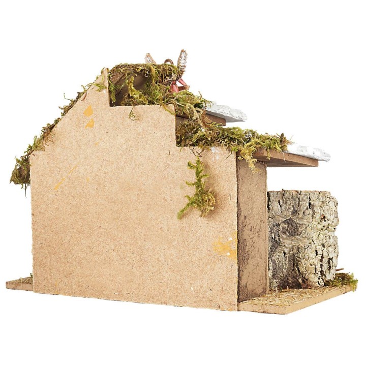 Hut with Landi Moranduzzo Nativity cm 32.5x17x23 h