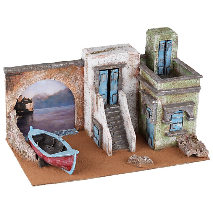 Sea setting with boat cm 50x30x28 h