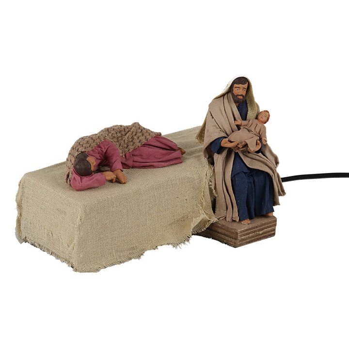Natività 12 cm in movimento con Madonna che riposa