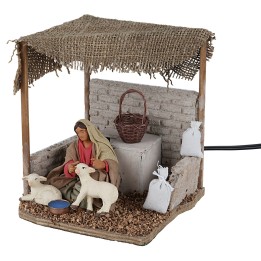 Woman with lambs 12 cm in motion