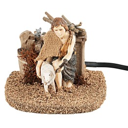 Boy with lamb 12 cm with double movement