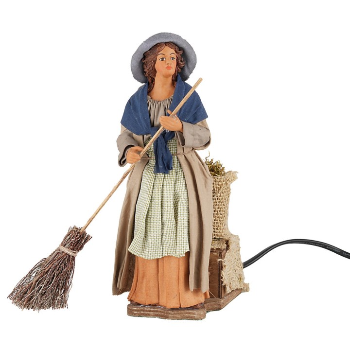 Woman sweeping in motion 24 cm