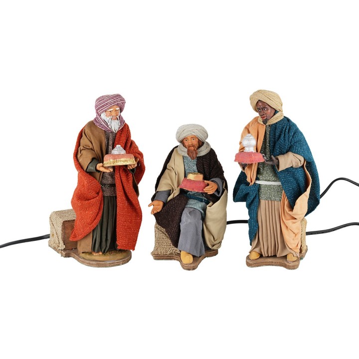 Set tres Reyes Magos en movimiento 30 cm