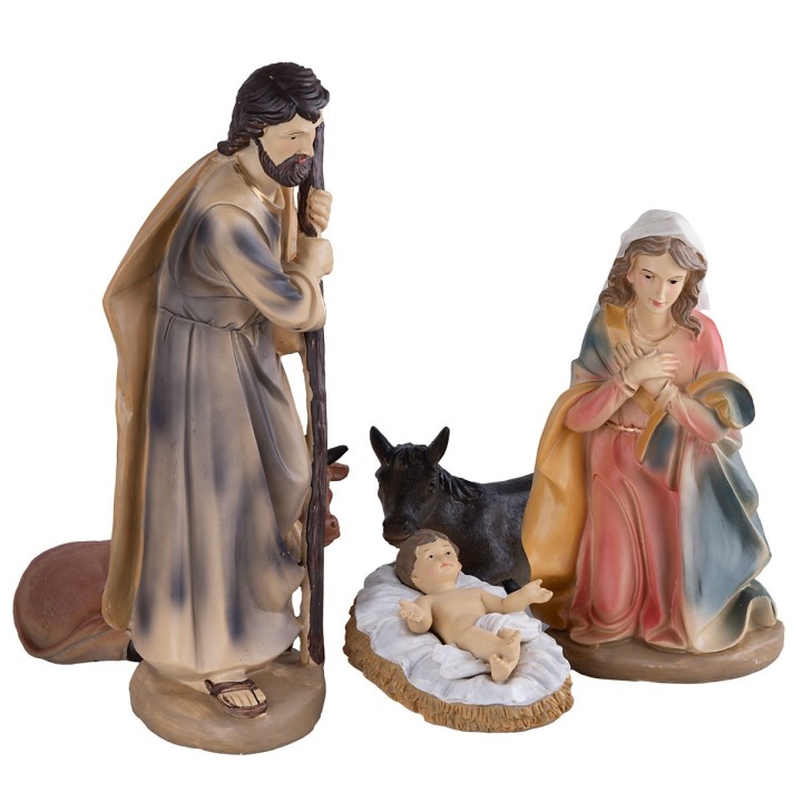 Set of 11 Nativity figures, Magi, angel and shepherd 40 cm in