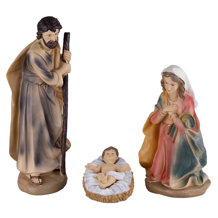 Set 11 soggetti Natività, Magi, angelo e pastore 40 cm in resina