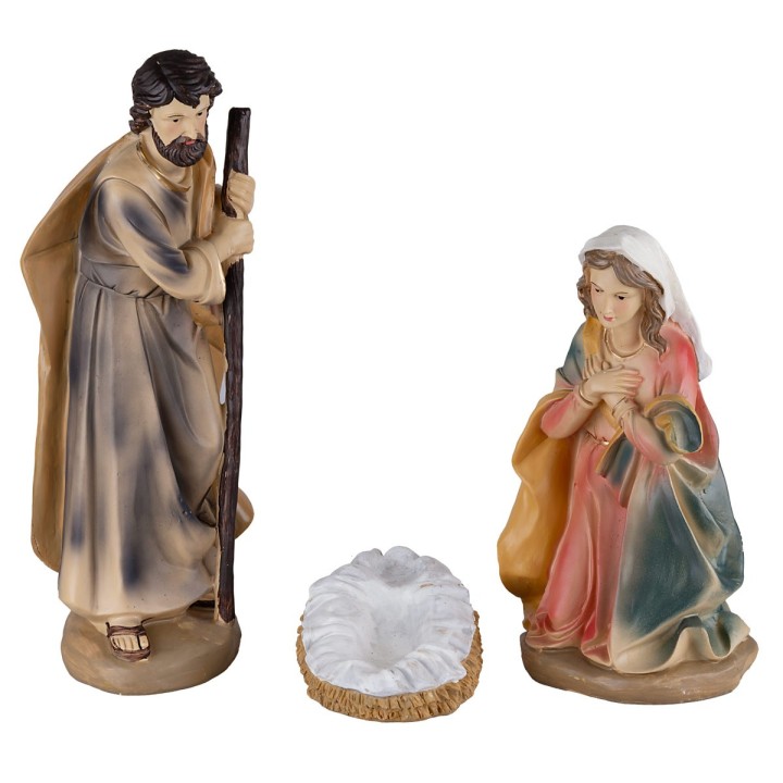 Set 11 soggetti Natività, Magi, angelo e pastore 40 cm in resina