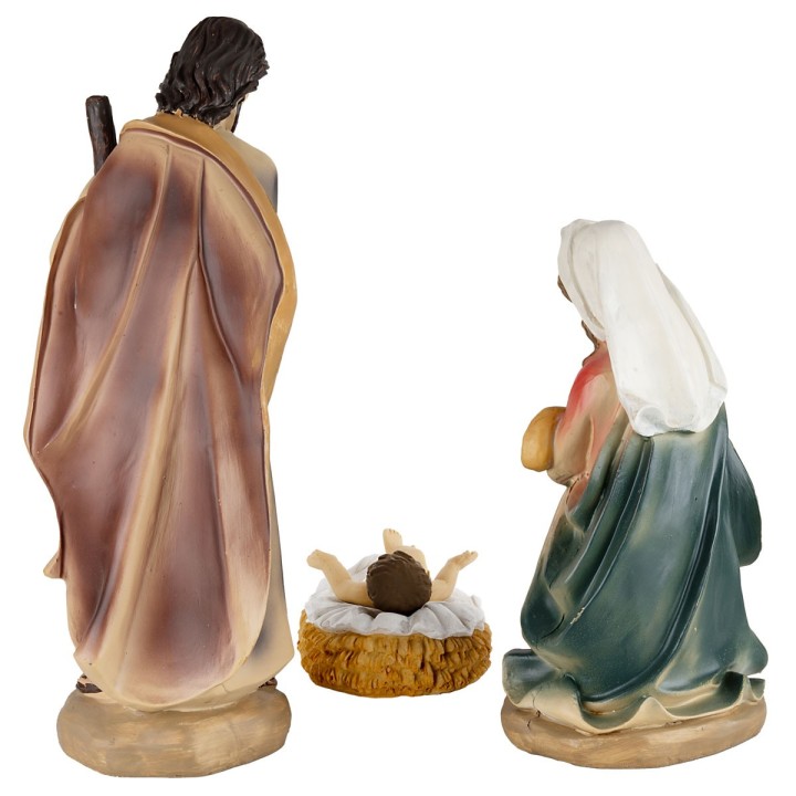 Conjunto de 11 figuras Natividad, Reyes Magos, ángel y pastor