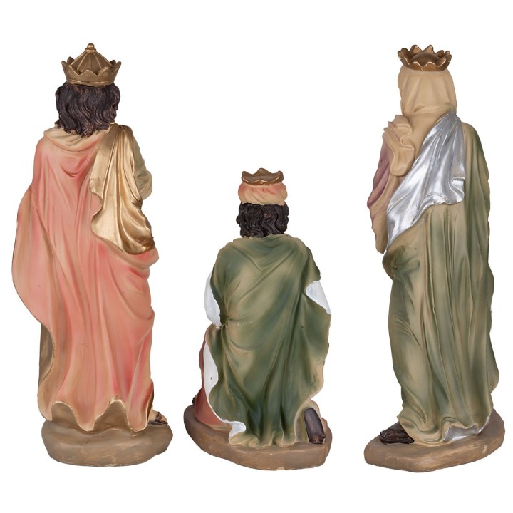 Set 11 soggetti Natività, Magi, angelo e pastore 40 cm in resina
