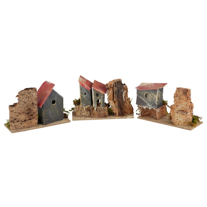 Set of 3 small houses cm 12x5x8 h