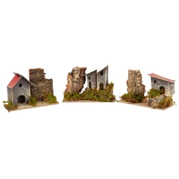 Set of 3 small houses cm 12x5x8 h