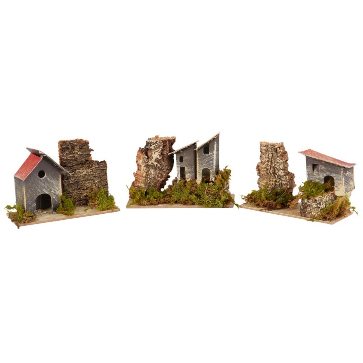 Conjunto 3 casitas cm 12x5x8 h