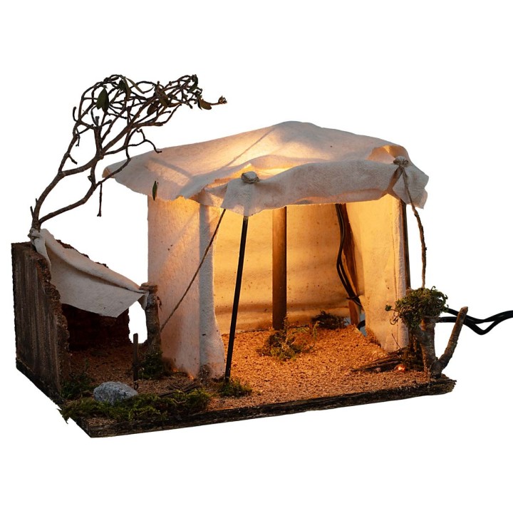Tenda Araba illuminata con fuoco funzionante cm 30x22x25 h