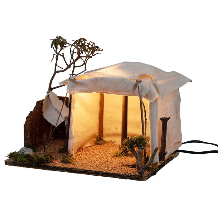 Tenda Araba illuminata con fuoco funzionante cm 30x22x25 h