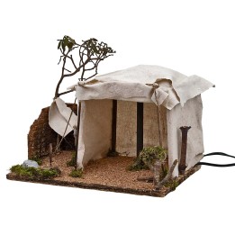 Tenda Araba illuminata con fuoco funzionante cm 30x22x25 h