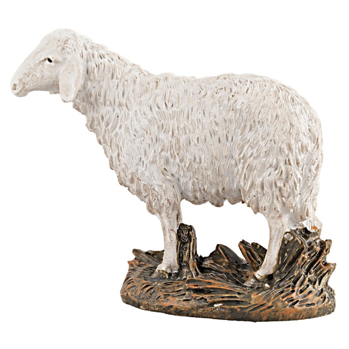 Oveja con cabeza alta para estatuas de 12 cm en resina Martino