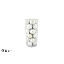 Set of 32 silver balls ø 5 cm for Christmas tree