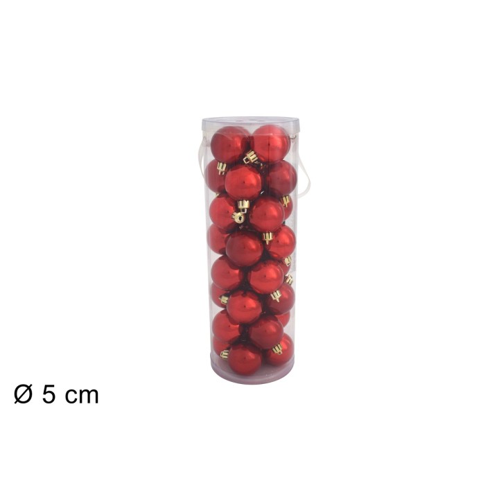 Set of 32 red balls ø 5 cm for Christmas tree