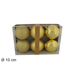 Set of 6 gold balls ø 10 cm for Christmas tree