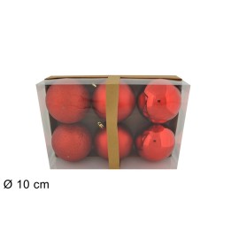 Set 6 palline rosse ø 10 cm per albero di Natale