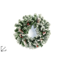 Snowy round wreath Ø 40 cm