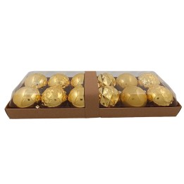 Juego de 12 bolitas oro ø 8 cm para árbol de Navidad