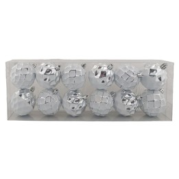 Set 12 palline argento ø 6 cm per albero di Natale