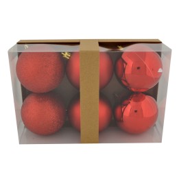 Set of 6 silver balls ø 8 cm for Christmas tree