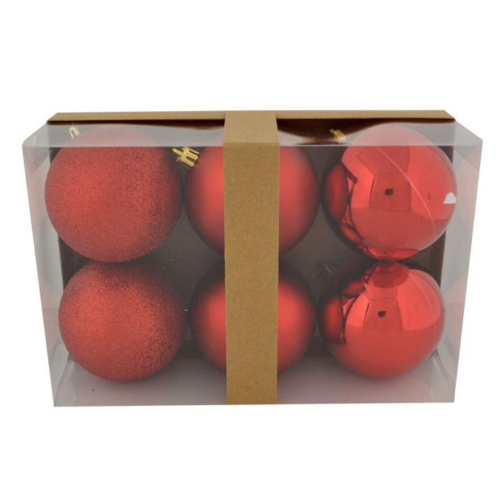 Set of 6 silver balls ø 8 cm for Christmas tree