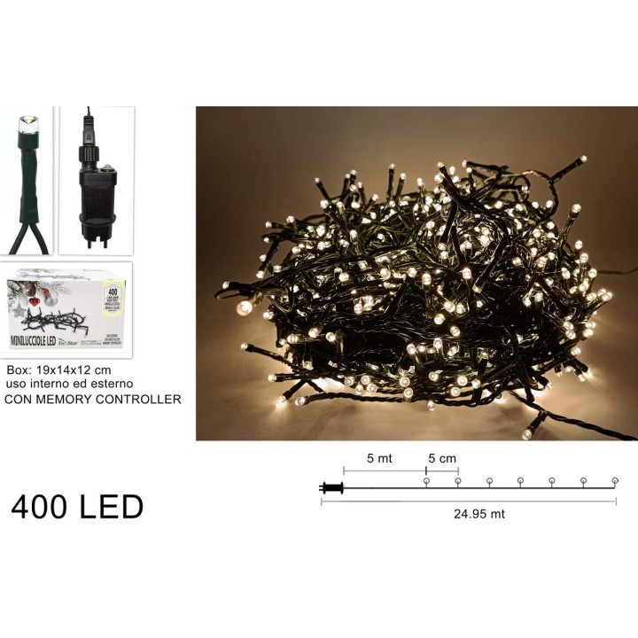 Miniluci 400 led uso exterior blanco cálido