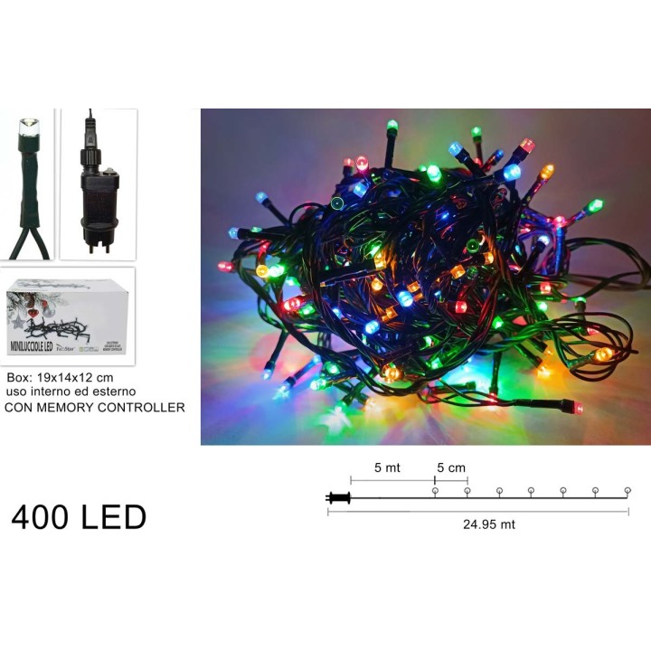 Miniluces 400 led multicolor para interiores y exteriores