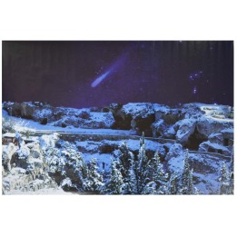 Fondale con montagne innevate e stella cometa cm 100x70