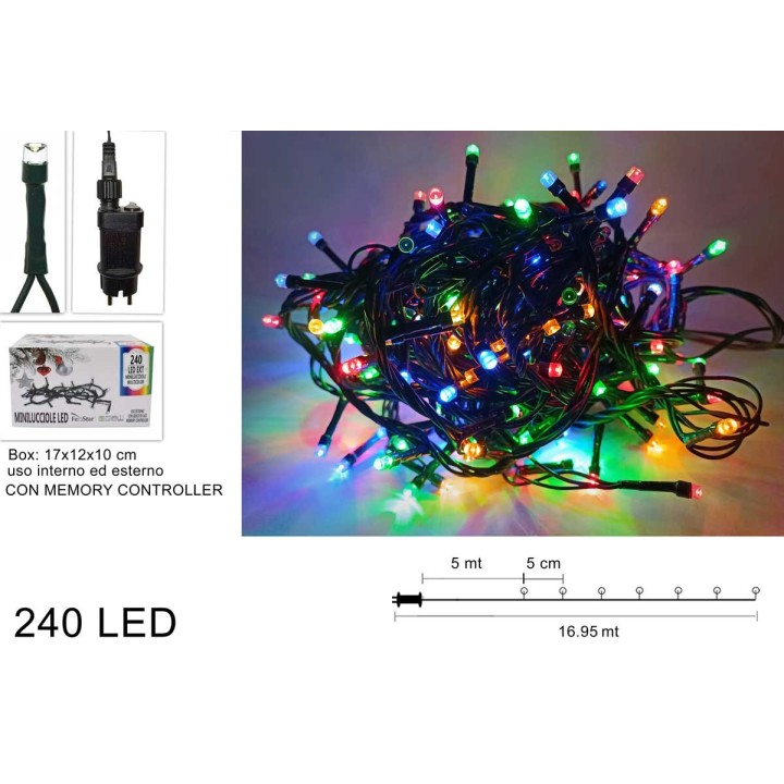 Miniluci 240 led multicolor para interiores y exteriores