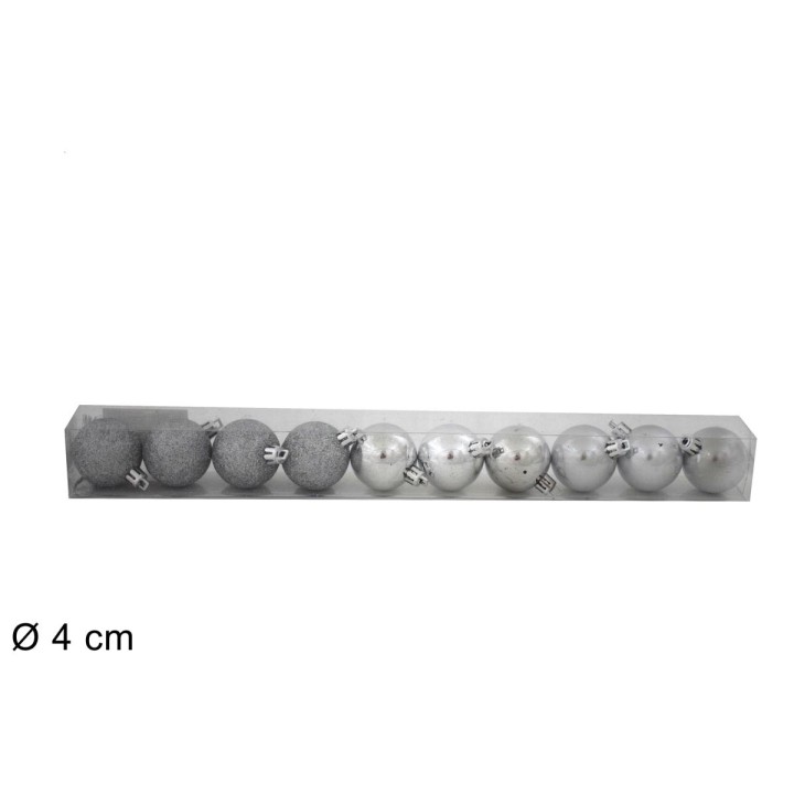 Juego de 10 bolitas Ø 4 cm disponibles en varios colores