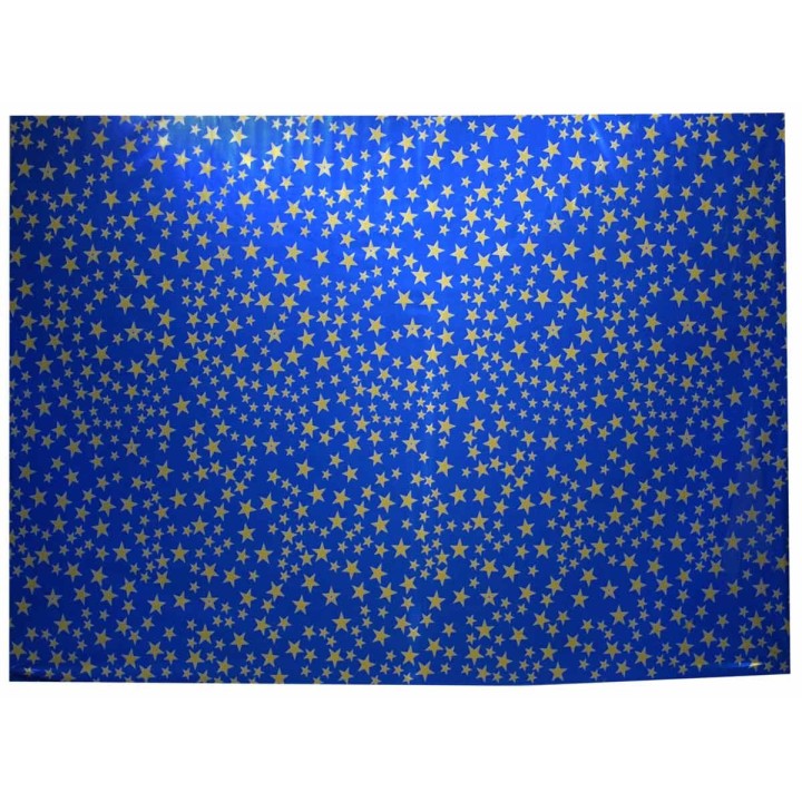 Metallic sky paper with gold stars cm 100x70