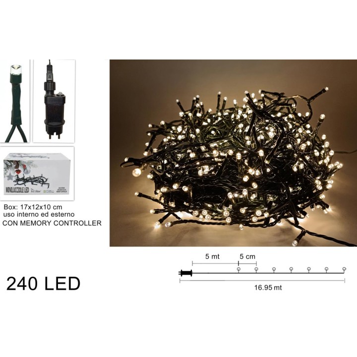 Miniluces 240 led luz blanca cálida