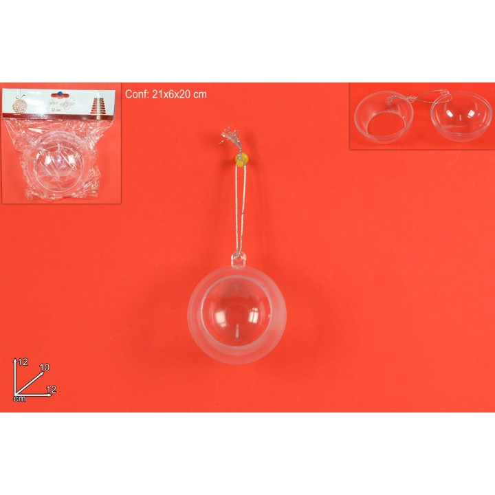 Transparent openable sphere ø 12 cm