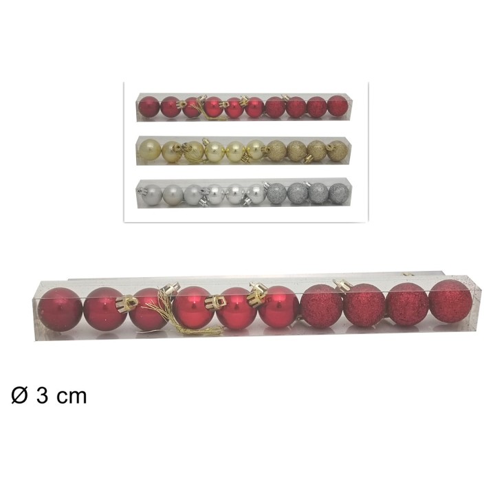 Set 10 palline Ø 3 cm disponibili in vari colori