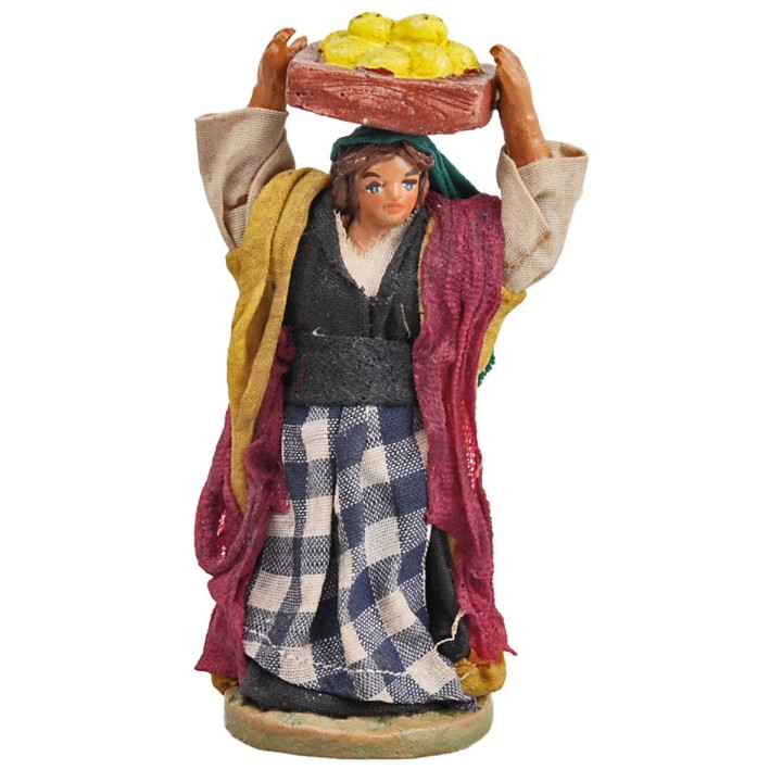 Donna con cassa di limoni serie 12 cm